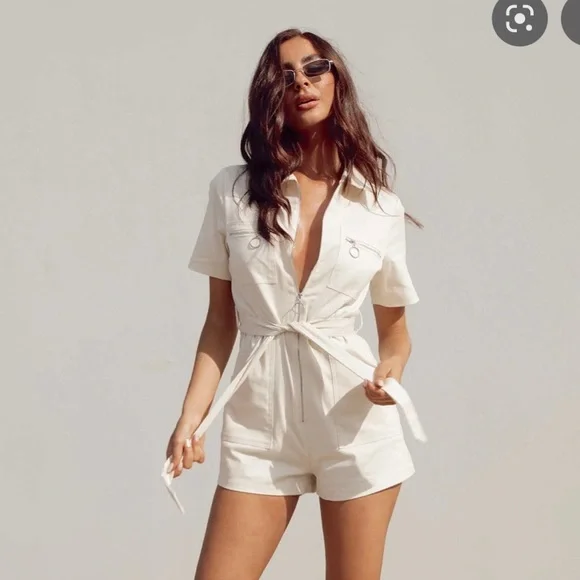 strapless open back dress The Love Galore Romper White main image 1